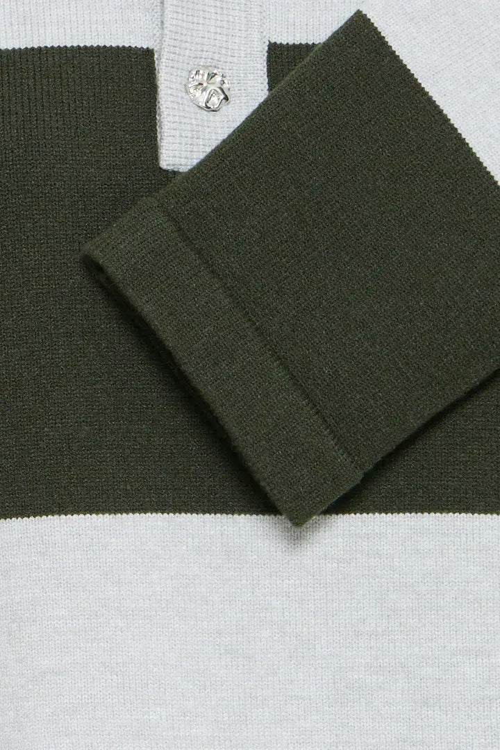 Ihaenola Pullover in Grey Melange with Roisin Stripe