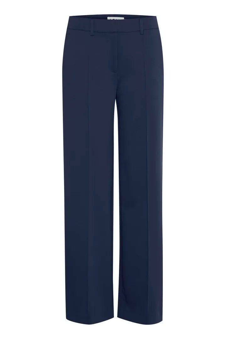 Ihkate wide leg office trousers in Navy