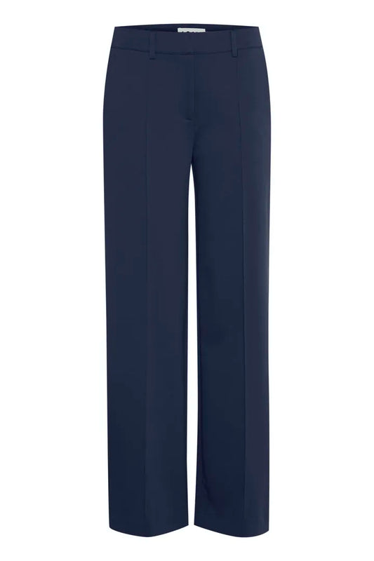 Ihkate wide leg office trousers in Navy
