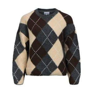 Brenda Pullover in Grey/Brown/Beige