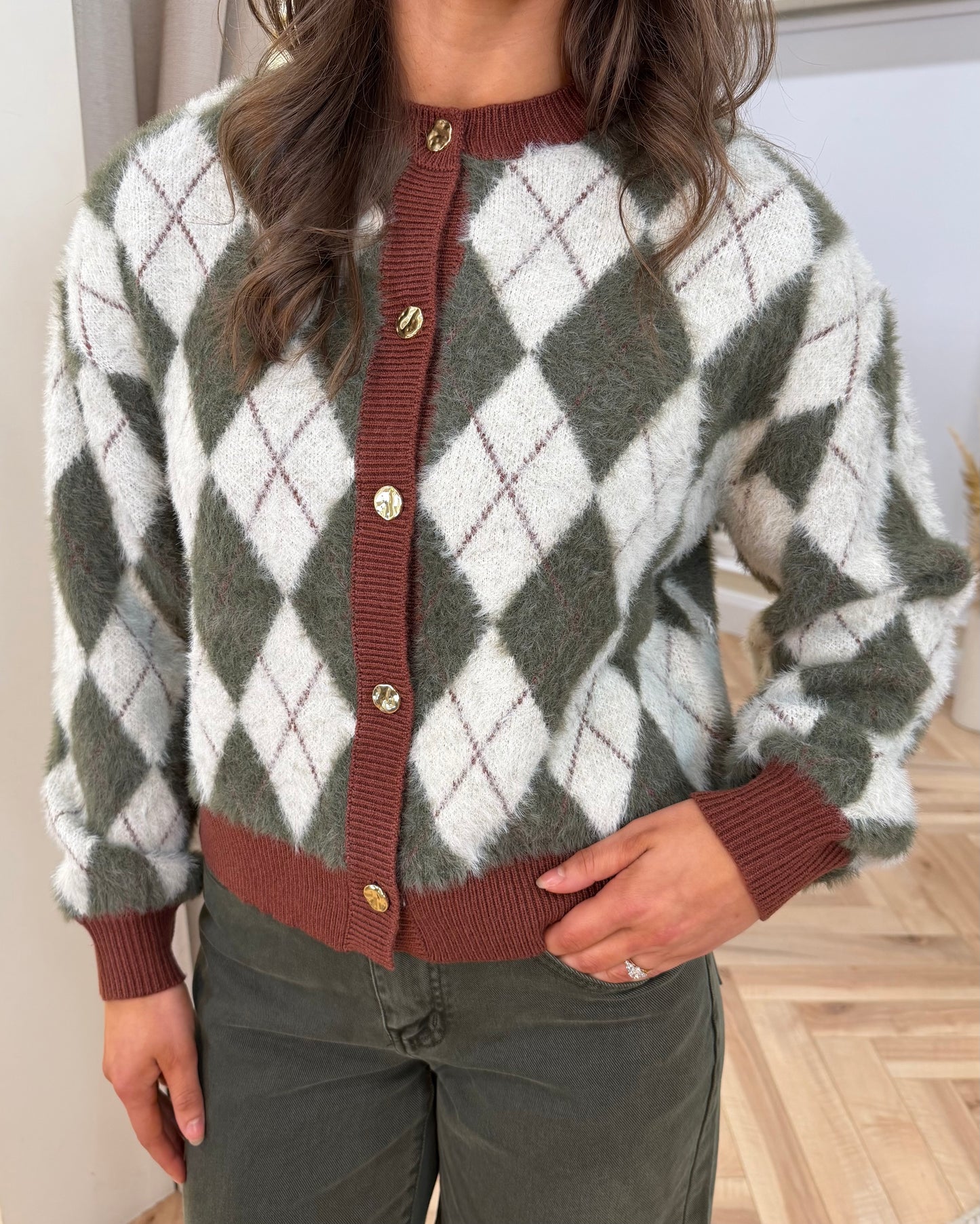 Jebbi Knit Cardigan in Forest Night