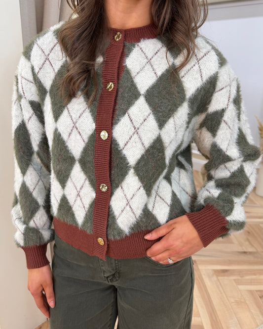 Jebbi Knit Cardigan in Forest Night