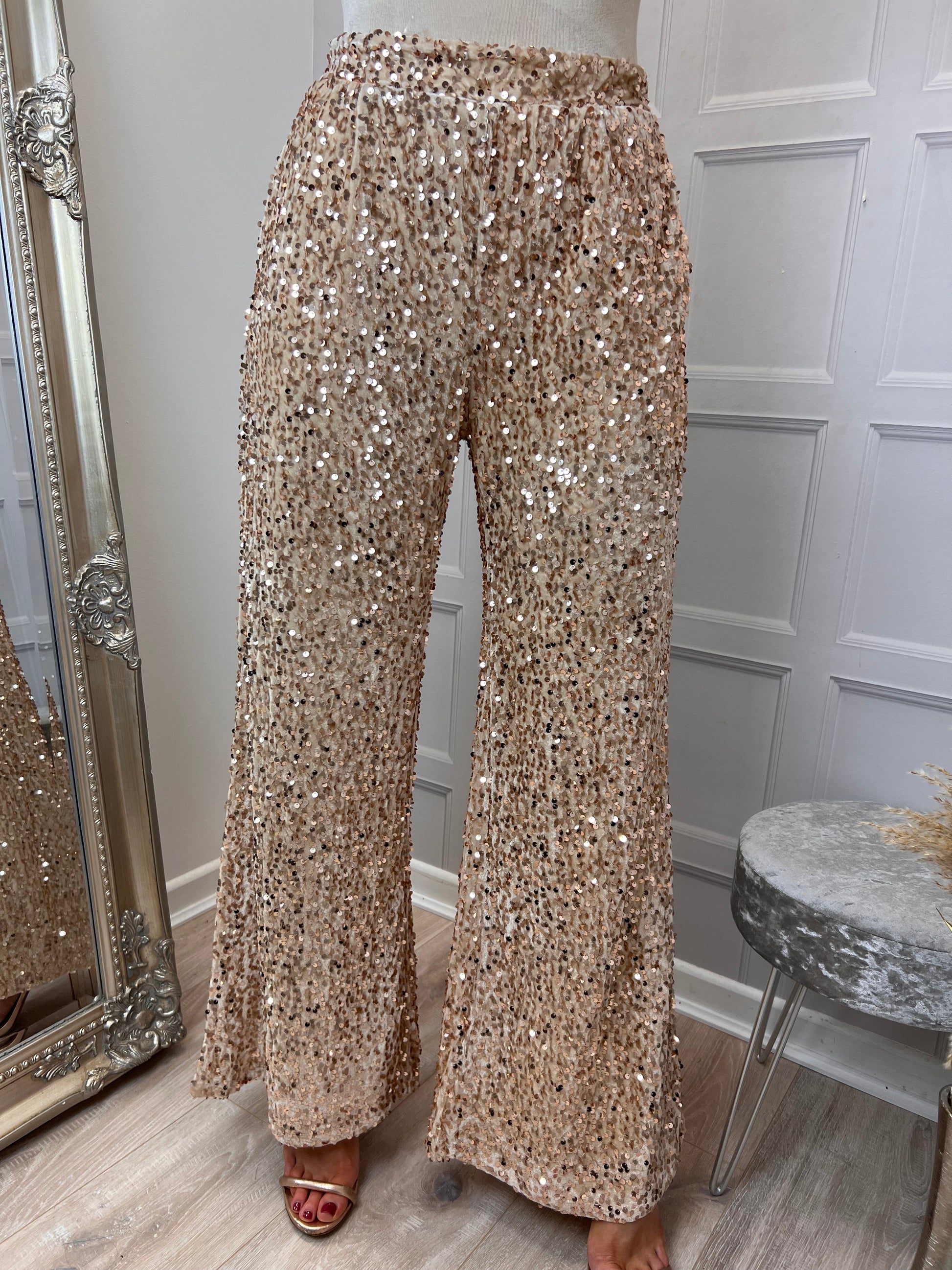 Gold best sale sequin jeans