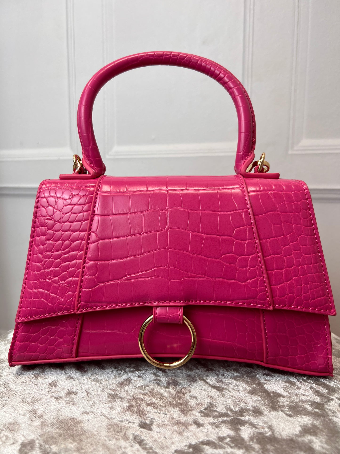 Fuchsia Pink Croc Grab Bag