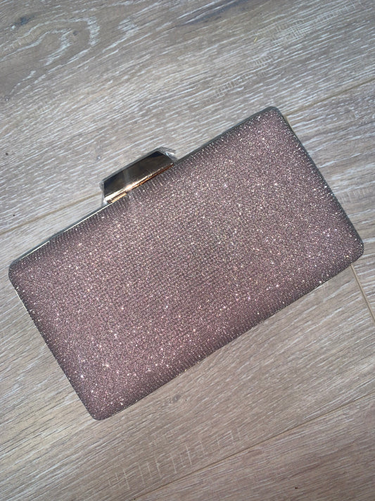 Rose gold Sparkle Clutch Handbag