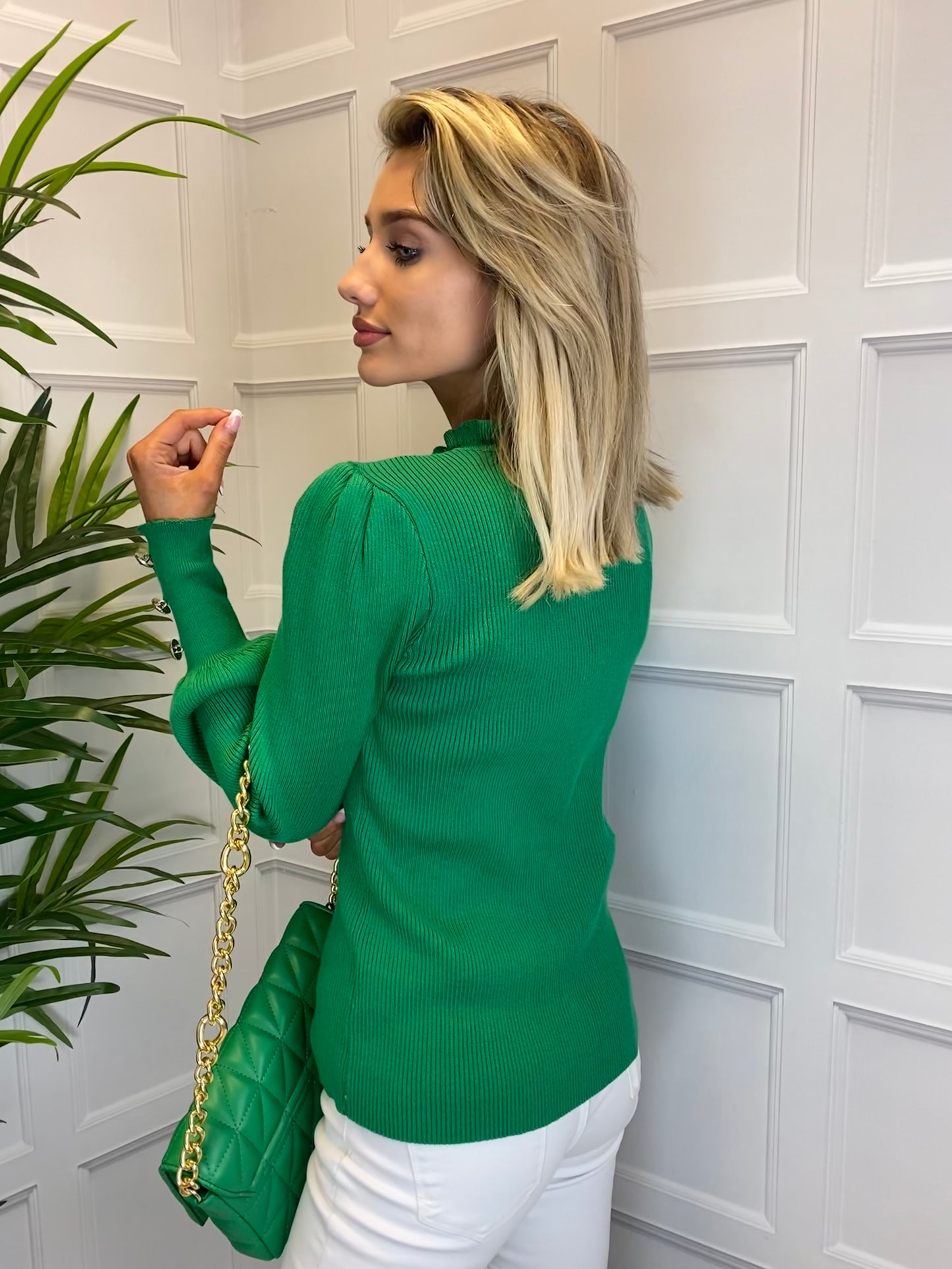 Emerald Green Ribbed Knit
