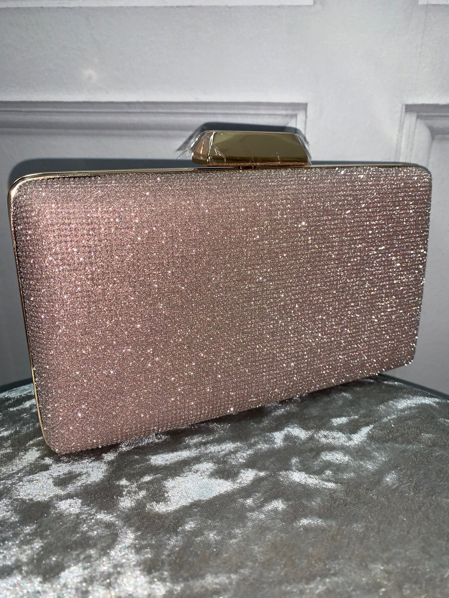 Rose gold Sparkle Clutch Handbag