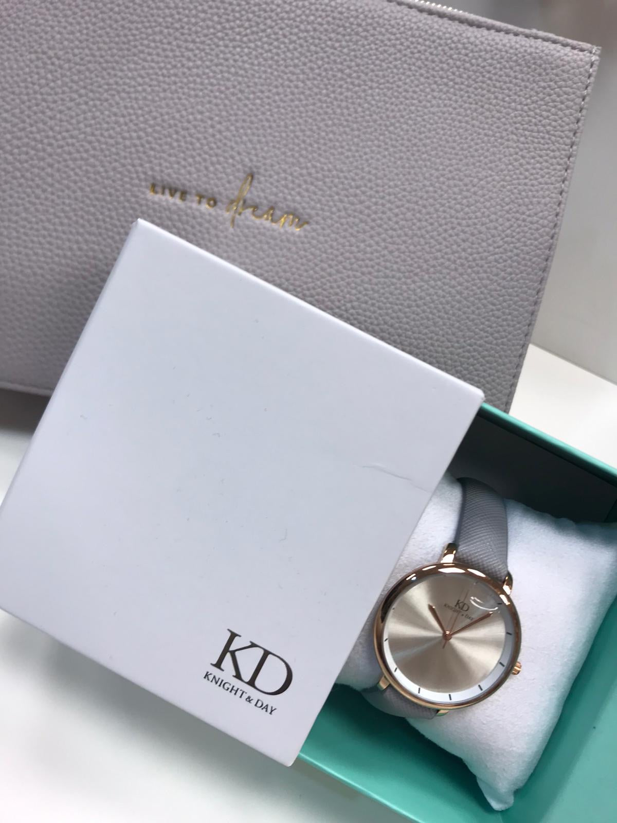 Knight & Day Grey & Rose Gold Watch