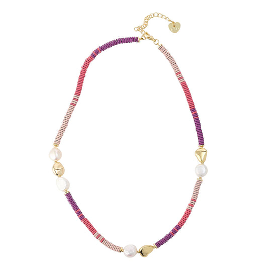 GIANA FRESHWATER PEARL & RASPBERRY PINK NECKLACE